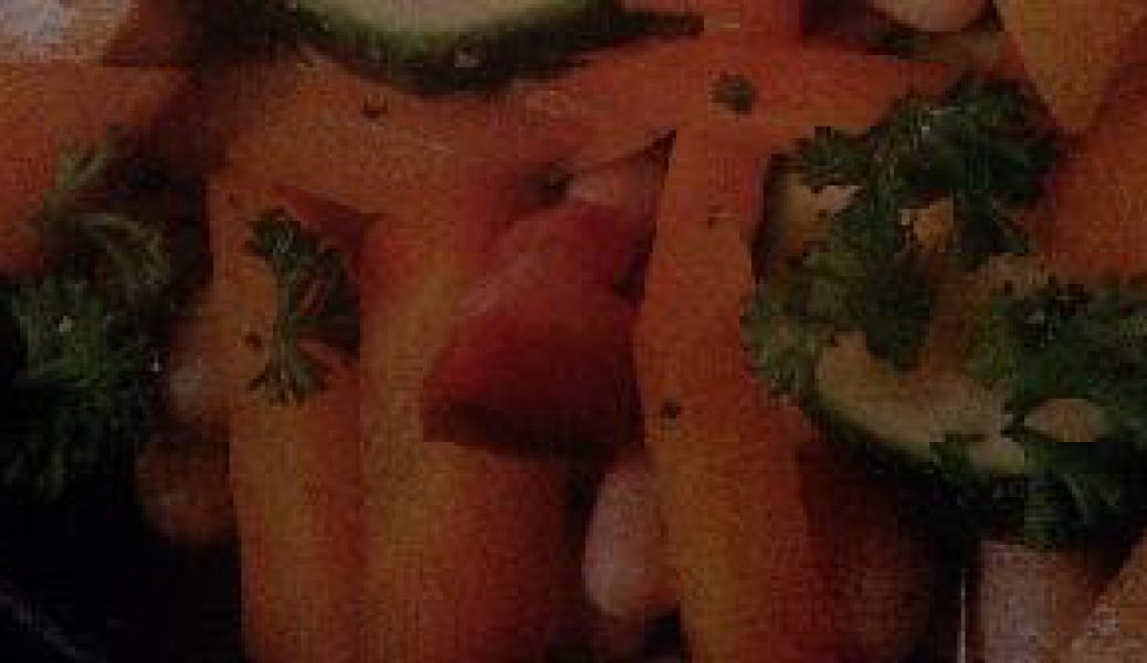 Ensalada tibia de verduras con alubias en Ensalada tibia de lentejas y verdura.